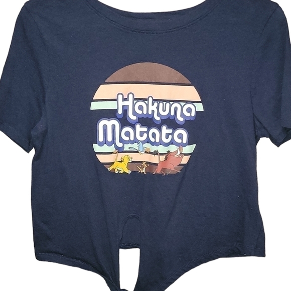 Disney size medium Hakuna matata, blue Disney crop top shirt size medium - Picture 1 of 7